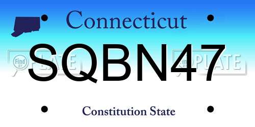 SQBN47 Connecticut License Plate