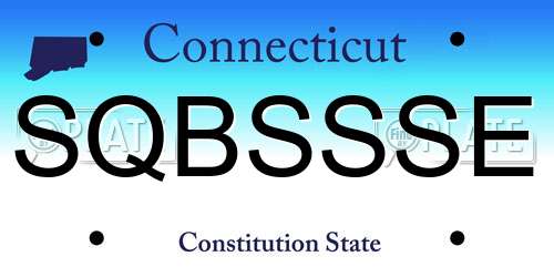 SQBSSSE Connecticut License Plate