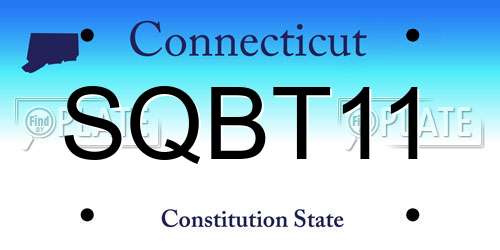 SQBT11 Connecticut License Plate