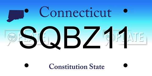 SQBZ11 Connecticut License Plate