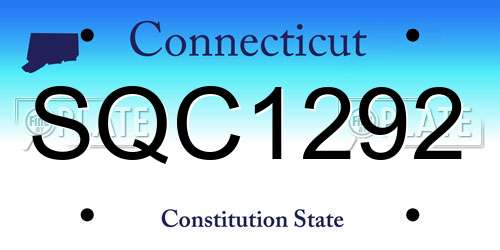 SQC1292 Connecticut License Plate