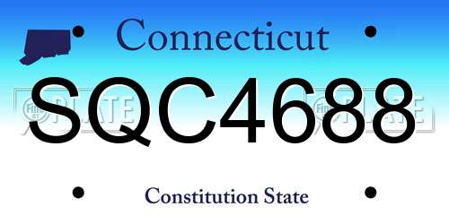 SQC4688 Connecticut License Plate