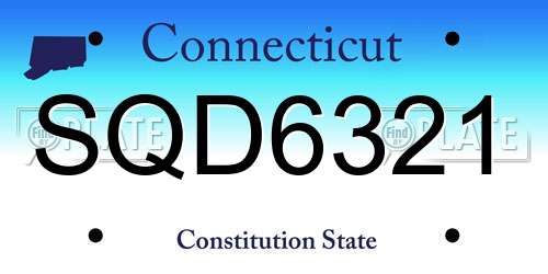 SQD6321 Connecticut License Plate