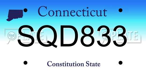 SQD833 Connecticut License Plate
