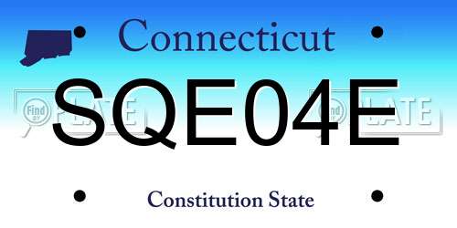 SQE04E Connecticut License Plate