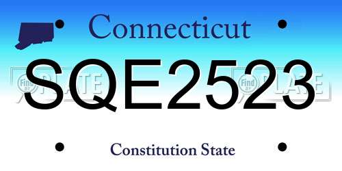 SQE2523 Connecticut License Plate