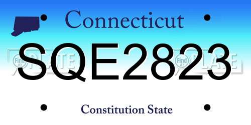 SQE2823 Connecticut License Plate