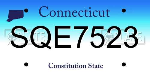 SQE7523 Connecticut License Plate