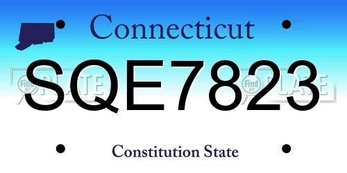 SQE7823 Connecticut License Plate