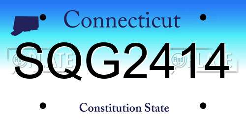 SQG2414 Connecticut License Plate