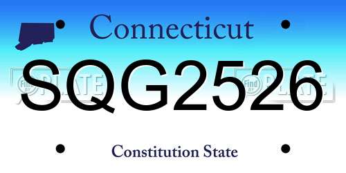 SQG2526 Connecticut License Plate