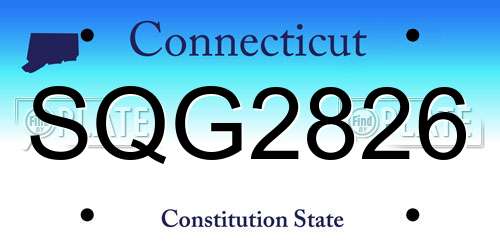 SQG2826 Connecticut License Plate
