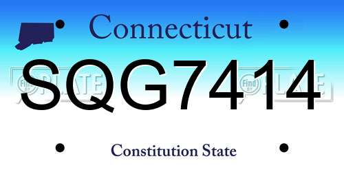 SQG7414 Connecticut License Plate