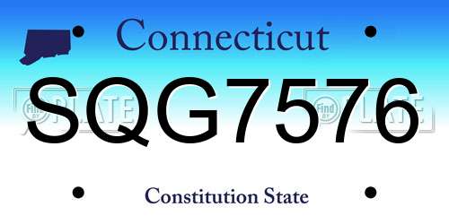 SQG7576 Connecticut License Plate