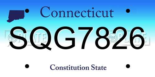 SQG7826 Connecticut License Plate