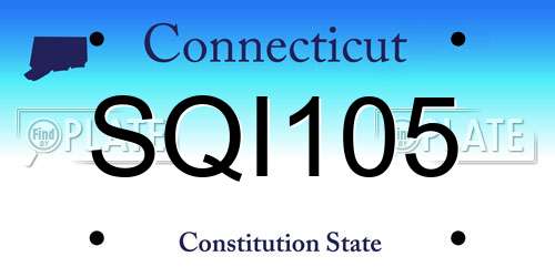 SQI105 Connecticut License Plate
