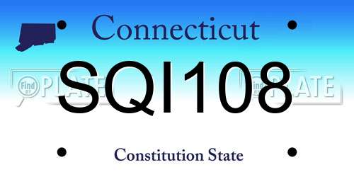 SQI108 Connecticut License Plate