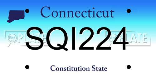 SQI224 Connecticut License Plate