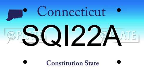 SQI22A Connecticut License Plate