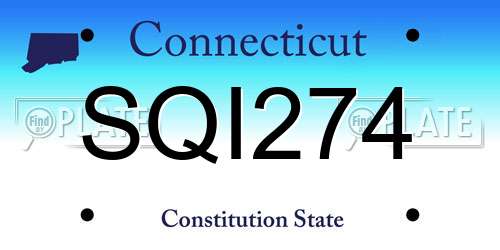 SQI274 Connecticut License Plate