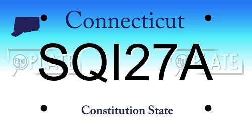 SQI27A Connecticut License Plate