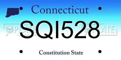 SQI528 Connecticut License Plate