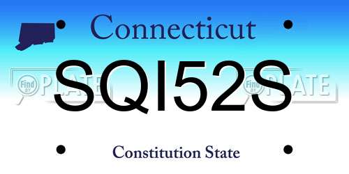 SQI52S Connecticut License Plate