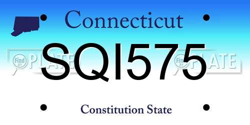 SQI575 Connecticut License Plate