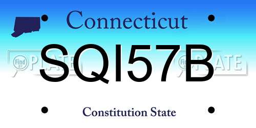 SQI57B Connecticut License Plate