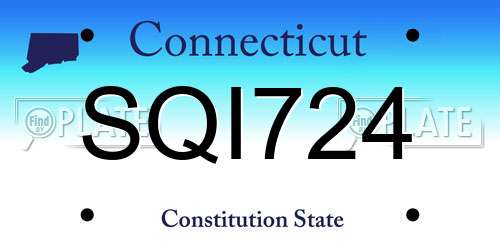 SQI724 Connecticut License Plate