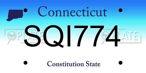 SQI774 Connecticut License Plate