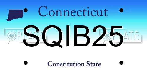 SQIB25 Connecticut License Plate