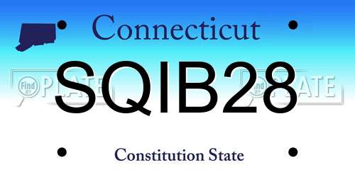 SQIB28 Connecticut License Plate