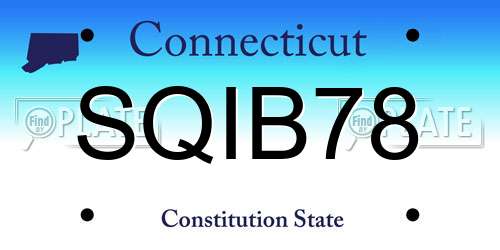 SQIB78 Connecticut License Plate
