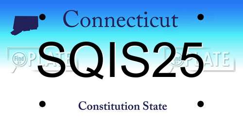 SQIS25 Connecticut License Plate