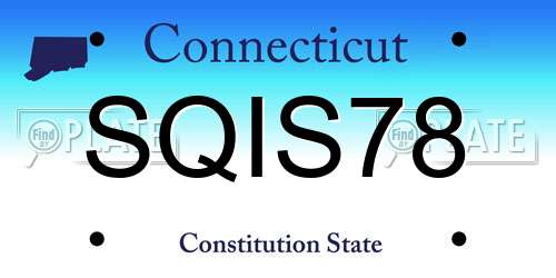 SQIS78 Connecticut License Plate