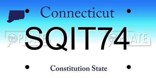 SQIT74 Connecticut License Plate