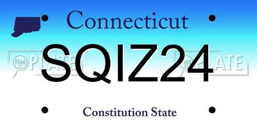 SQIZ24 Connecticut License Plate