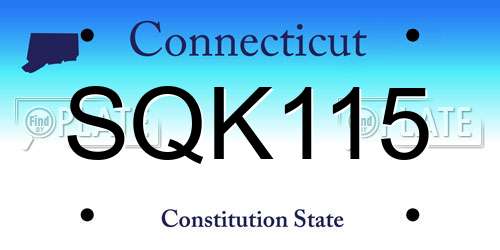 SQK115 Connecticut License Plate