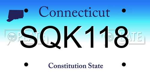 SQK118 Connecticut License Plate