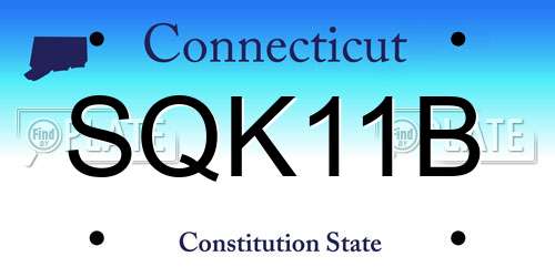 SQK11B Connecticut License Plate