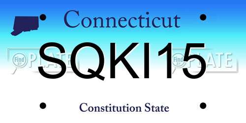 SQKI15 Connecticut License Plate