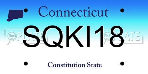 SQKI18 Connecticut License Plate