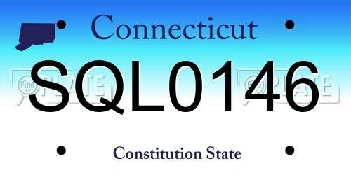 SQL0146 Connecticut License Plate