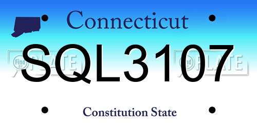 SQL3107 Connecticut License Plate
