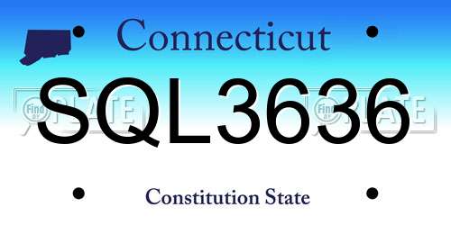 SQL3636 Connecticut License Plate