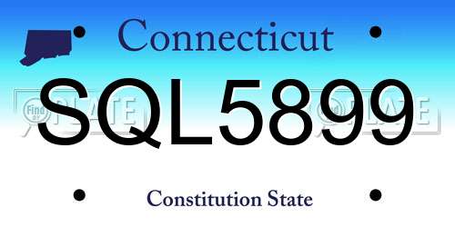SQL5899 Connecticut License Plate