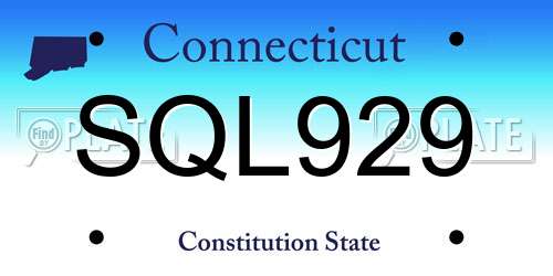 SQL929 Connecticut License Plate
