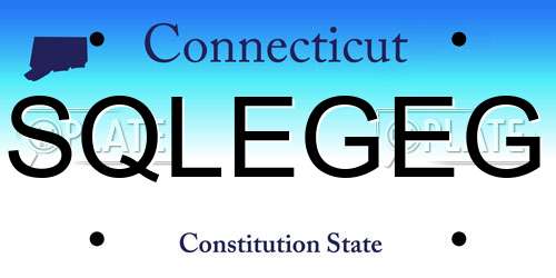 SQLEGEG Connecticut License Plate