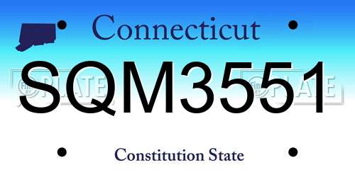 SQM3551 Connecticut License Plate
